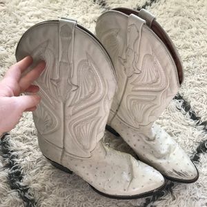 Vintage white cowboy boots
